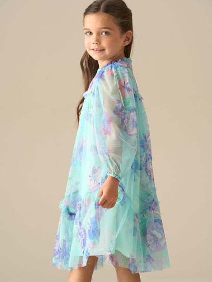 Angel & Rocket Green Beatrice Mesh Frill Dress image 4