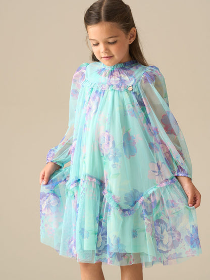 Angel & Rocket Green Beatrice Mesh Frill Dress image 5