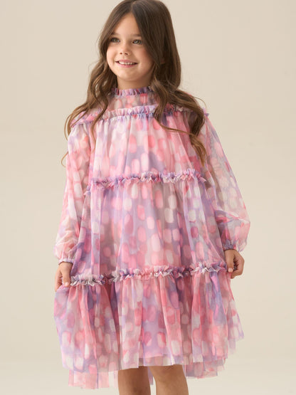Angel & Rocket Pink Cara Printed Swing Mesh Dress image 10
