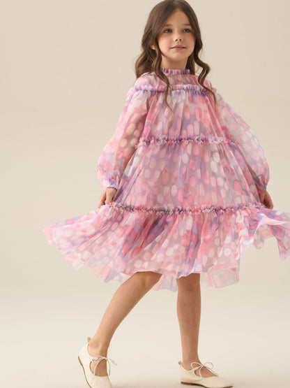 Angel & Rocket Pink Cara Printed Swing Mesh Dress image 11