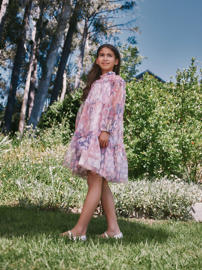 Angel & Rocket Pink Cara Printed Swing Mesh Dress image 3