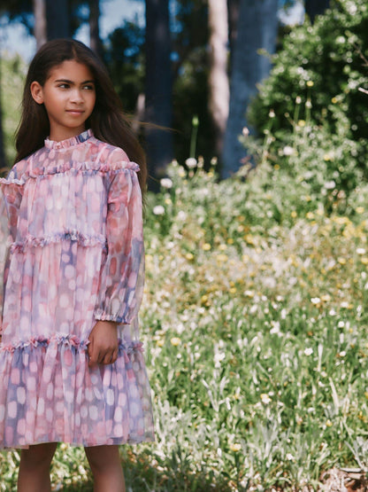 Angel & Rocket Pink Cara Printed Swing Mesh Dress image 4