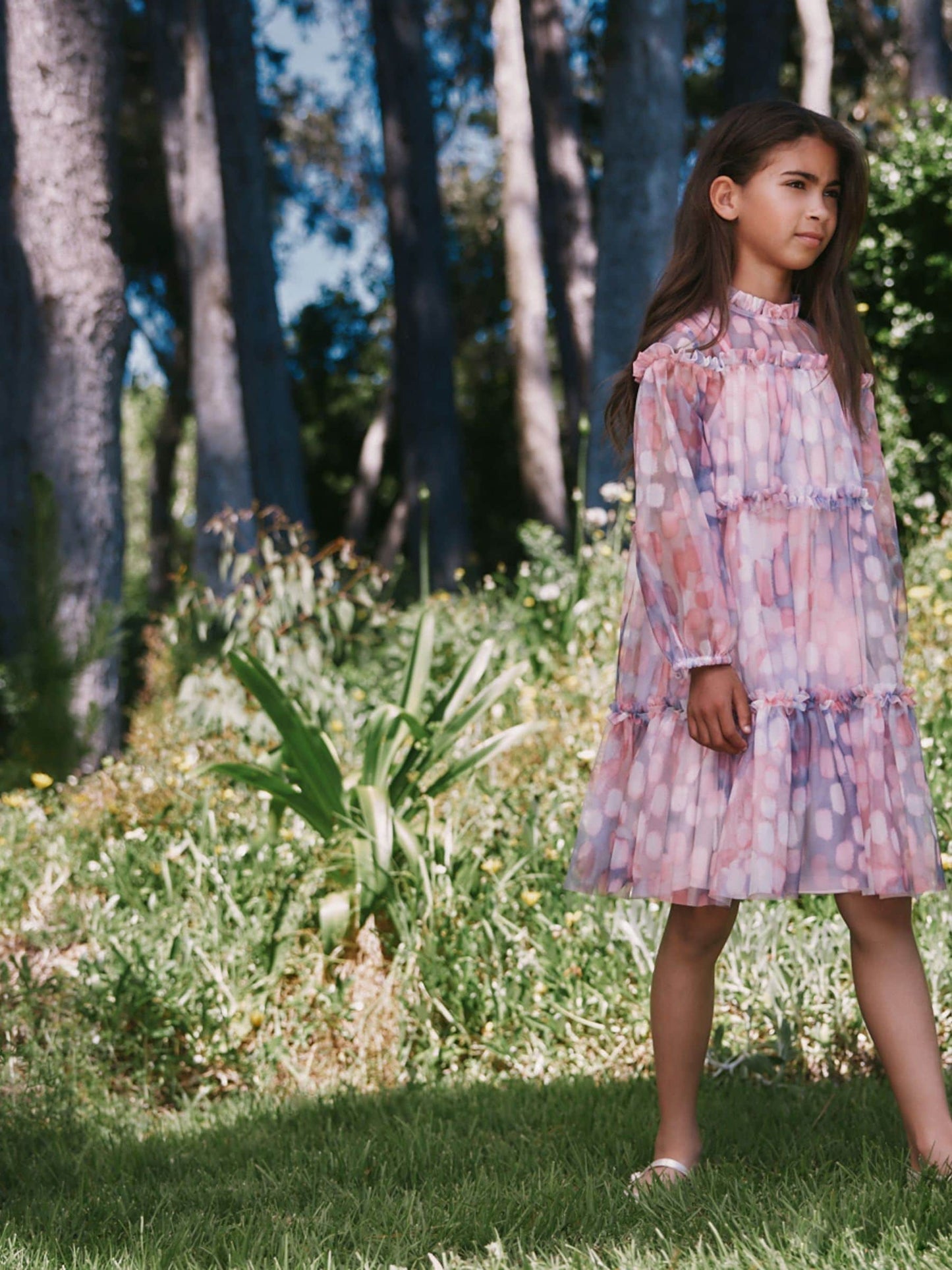 Angel & Rocket Pink Cara Printed Swing Mesh Dress image 6