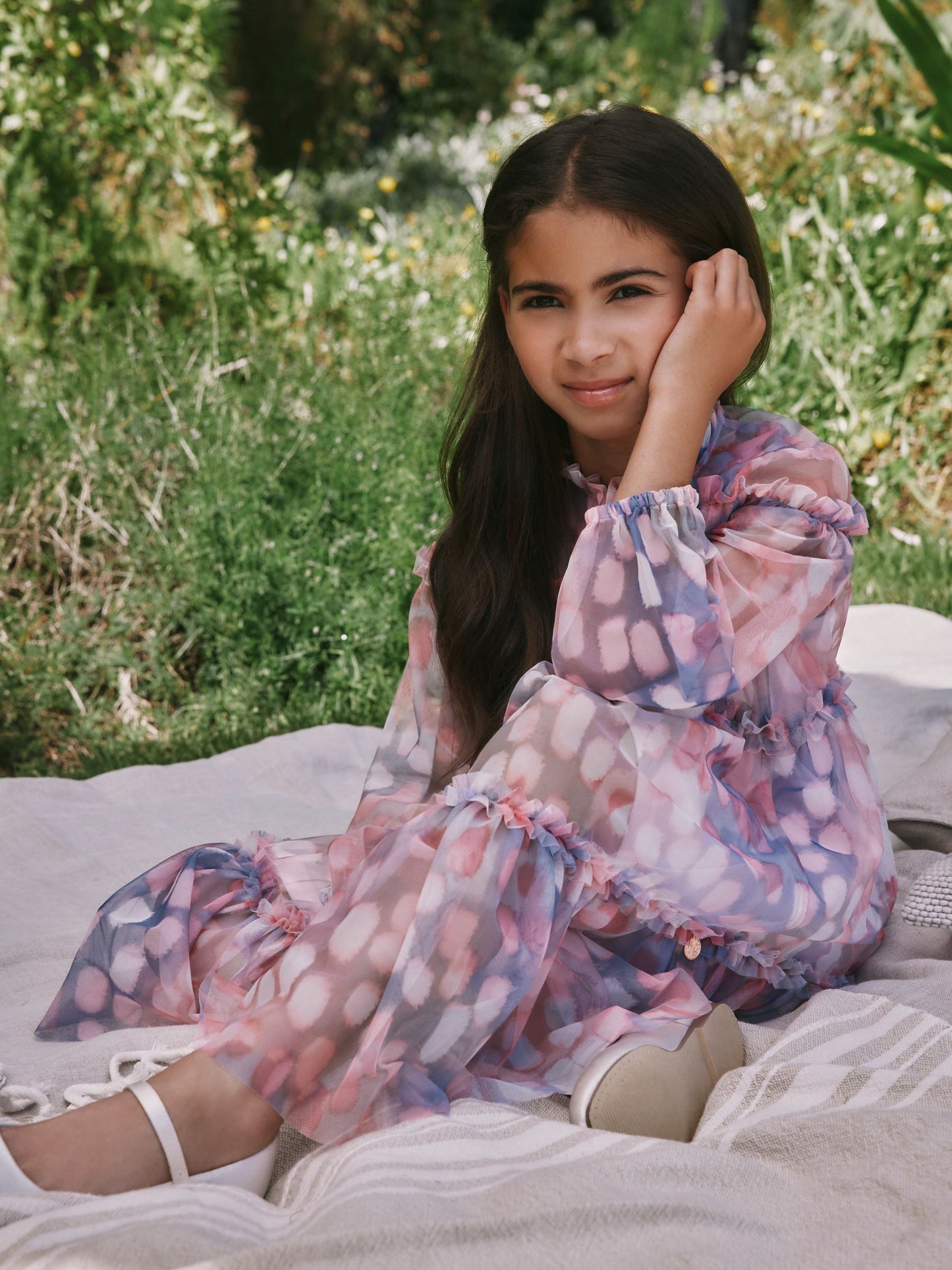 Angel & Rocket Pink Cara Printed Swing Mesh Dress image 7