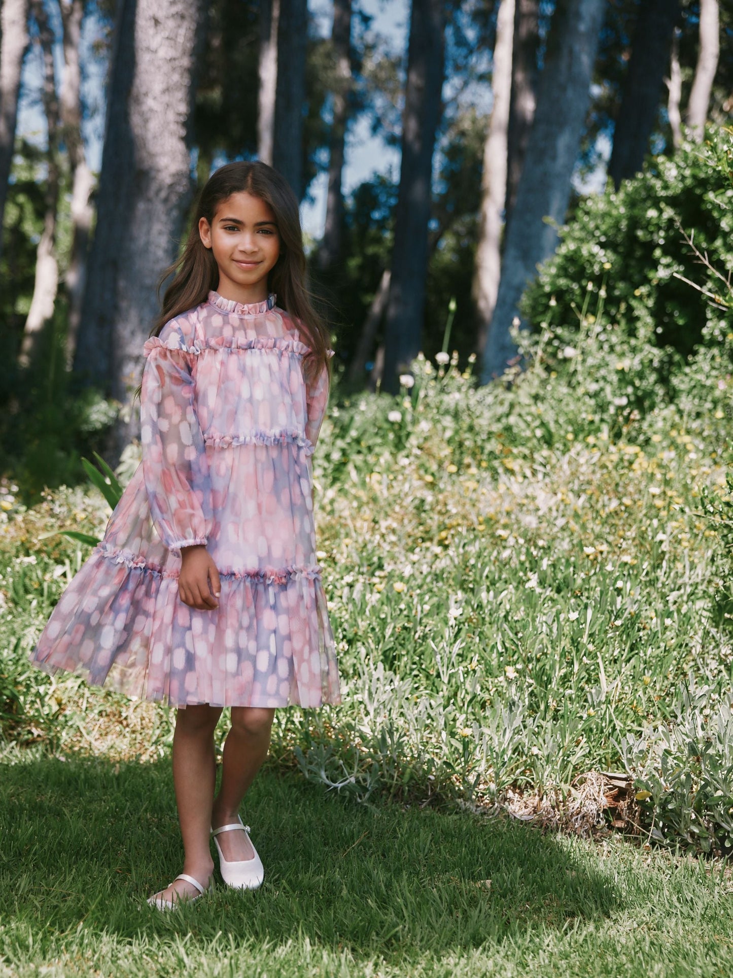 Angel & Rocket Pink Cara Printed Swing Mesh Dress image 8