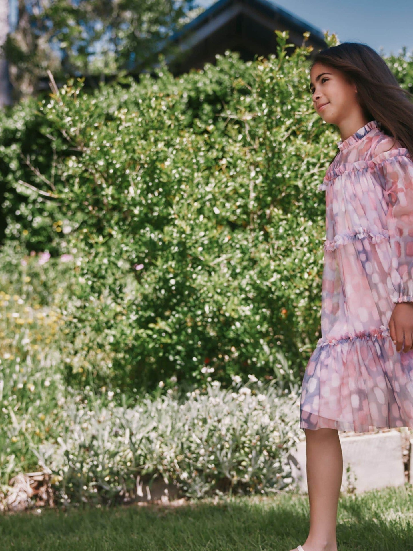 Angel & Rocket Pink Cara Printed Swing Mesh Dress image 9
