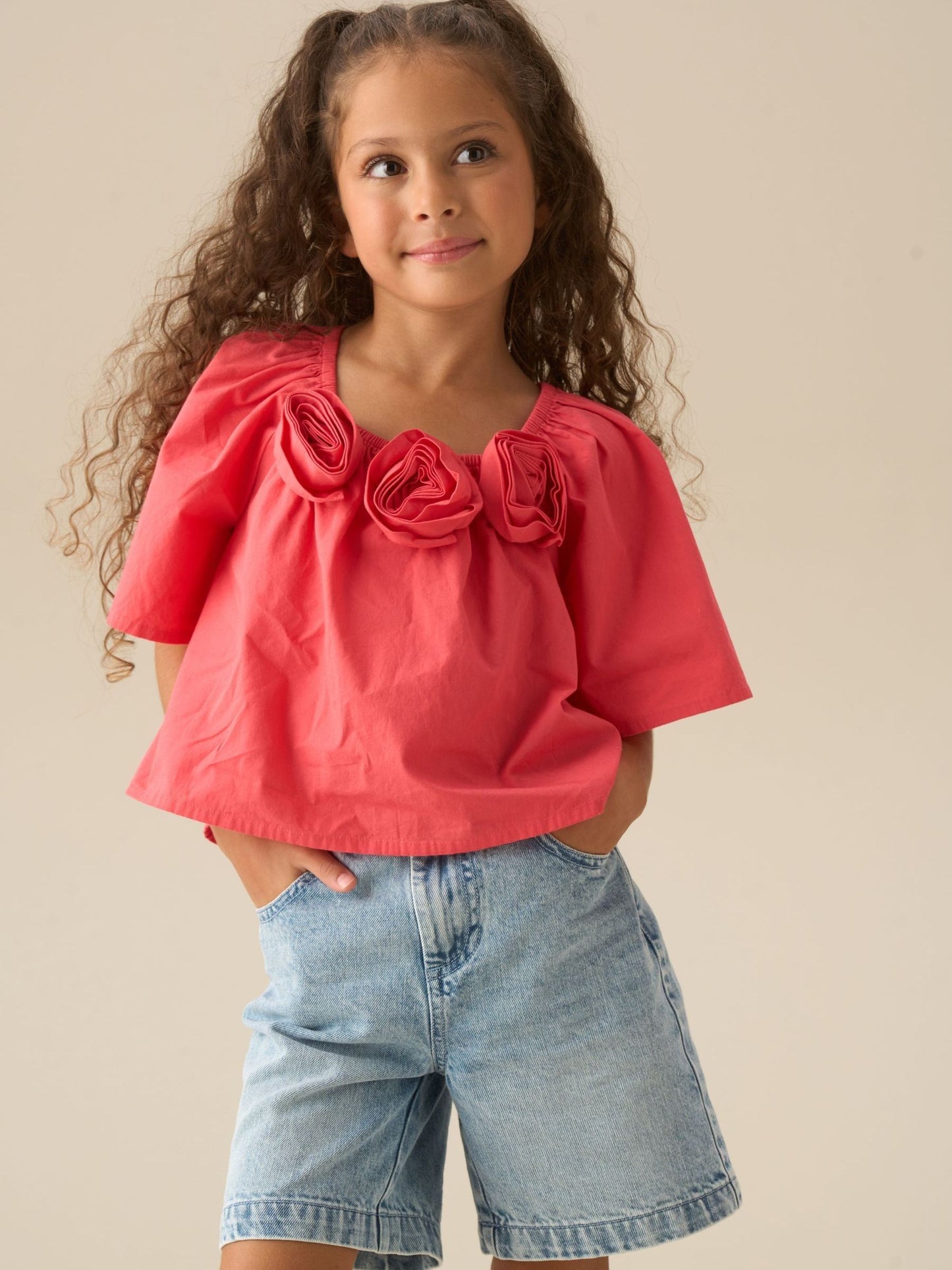 Dsiney Kidz - Angel & Rocket Pink Coletta Corsage Swing Blouse image 3
