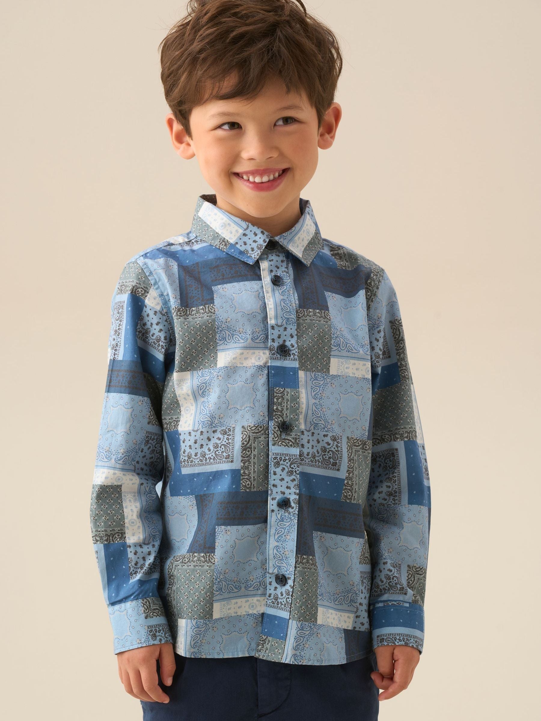 Dsiney Kidz - Angel & Rocket Blue Bodhi Printed Chambray Shirt image 1