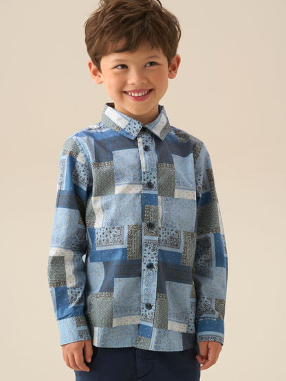 Dsiney Kidz - Angel & Rocket Blue Bodhi Printed Chambray Shirt image 1