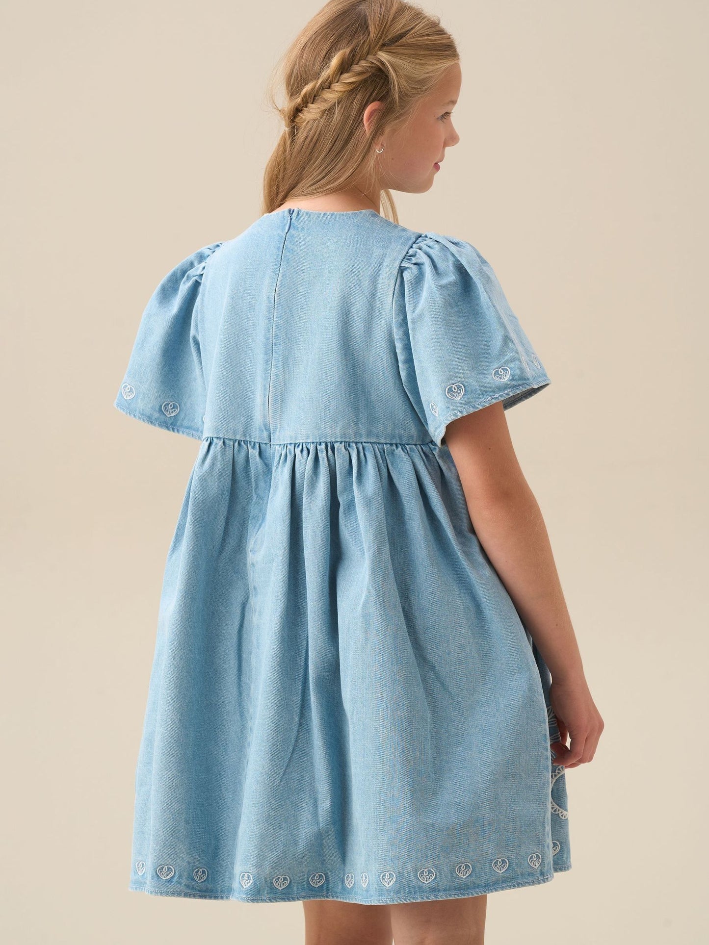 Angel & Rocket Blue Reyna Ivory Embroidered Swing Dress image 3