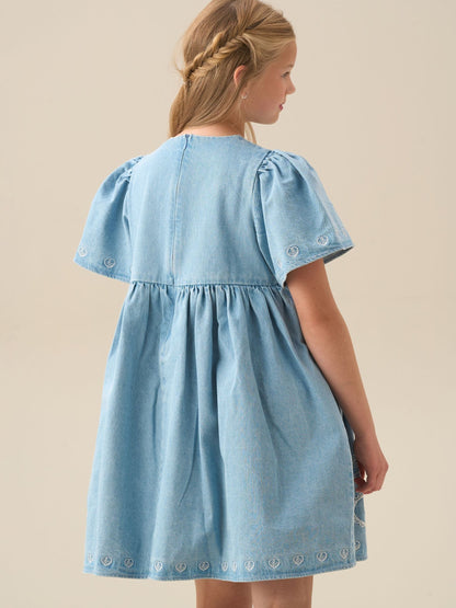 Angel & Rocket Blue Reyna Ivory Embroidered Swing Dress image 3