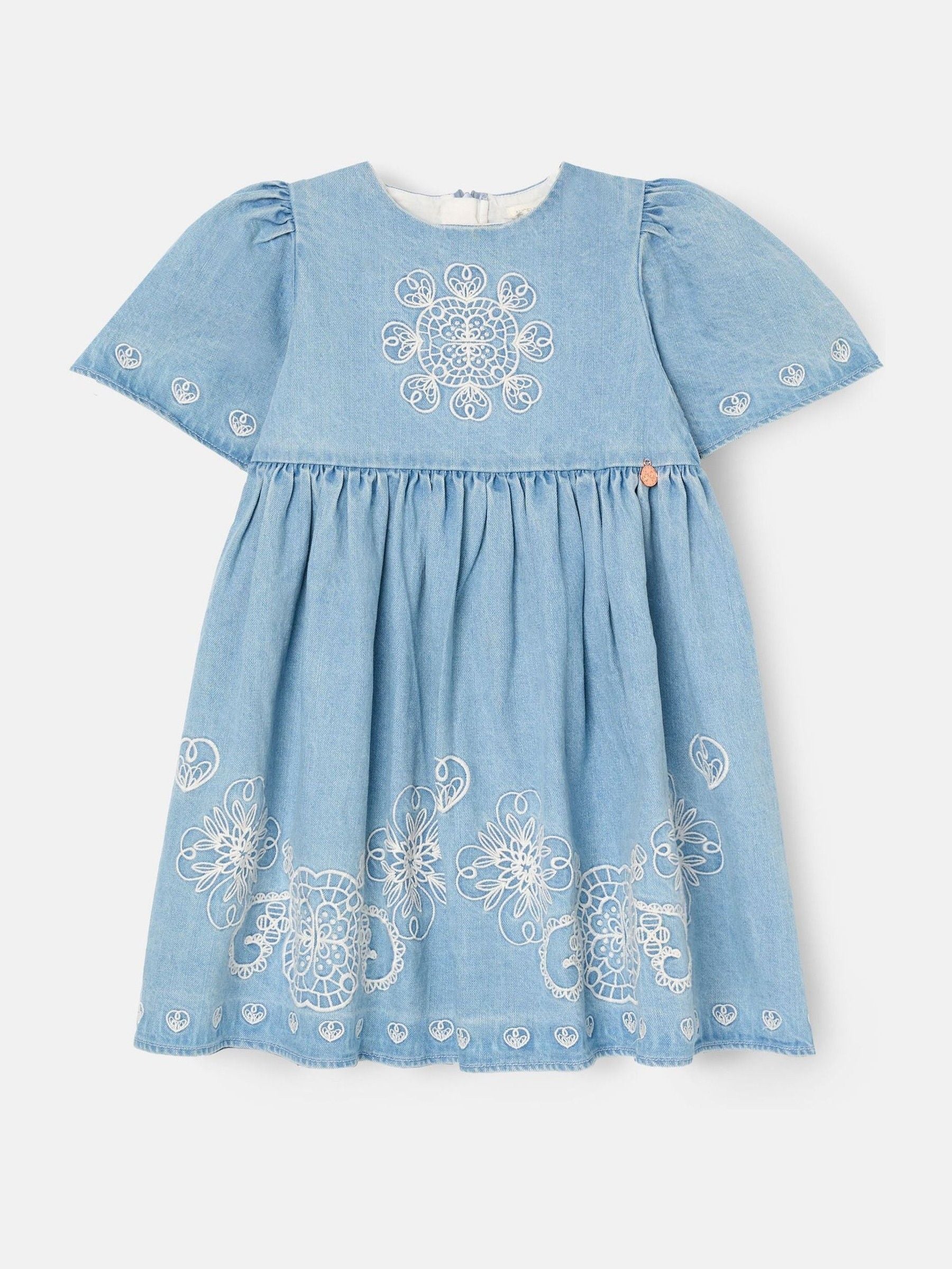 Angel & Rocket Blue Reyna Ivory Embroidered Swing Dress image 7