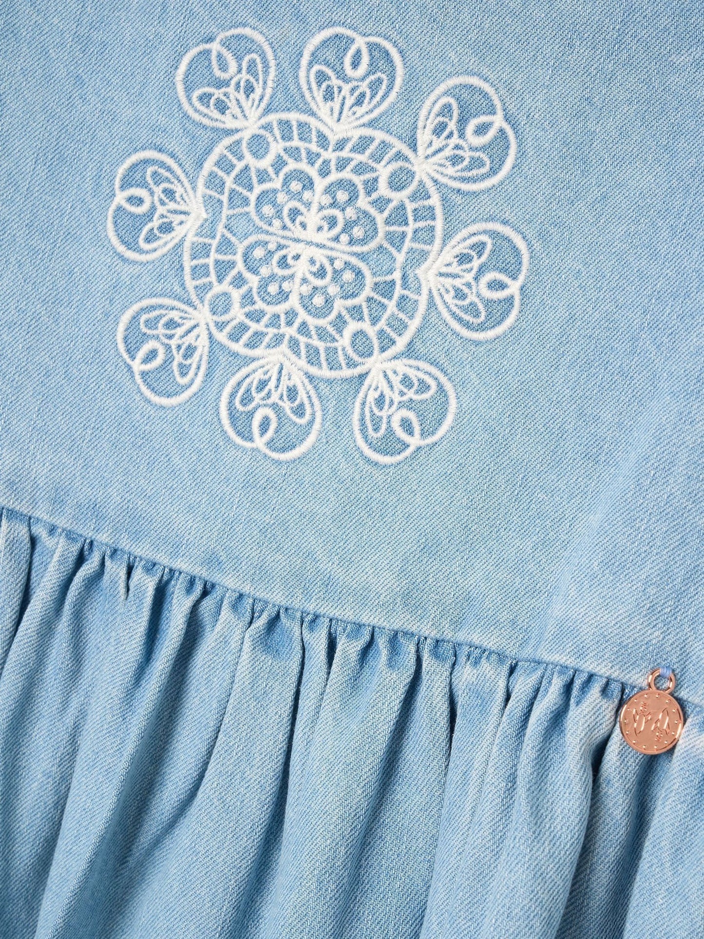 Angel & Rocket Blue Reyna Ivory Embroidered Swing Dress image 9