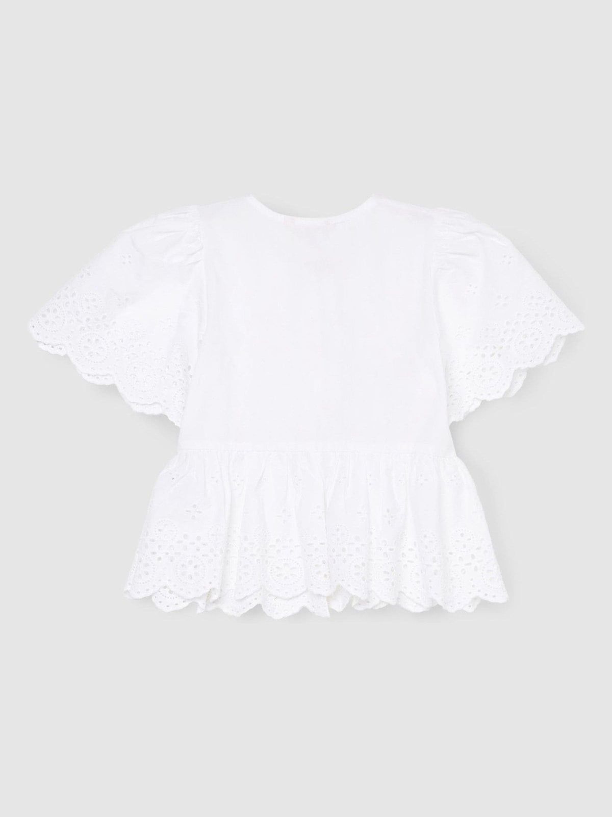Dsiney Kidz - Angel & Rocket White Ria Broderie Tie Front Peplum Blouse image 7