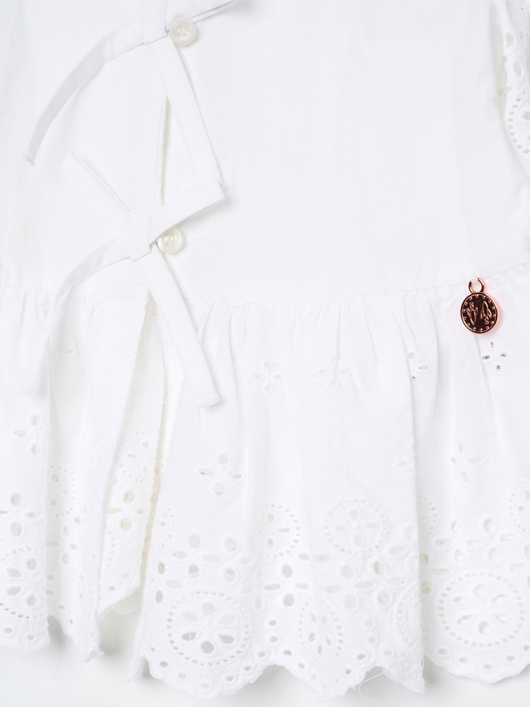 Dsiney Kidz - Angel & Rocket White Ria Broderie Tie Front Peplum Blouse image 8