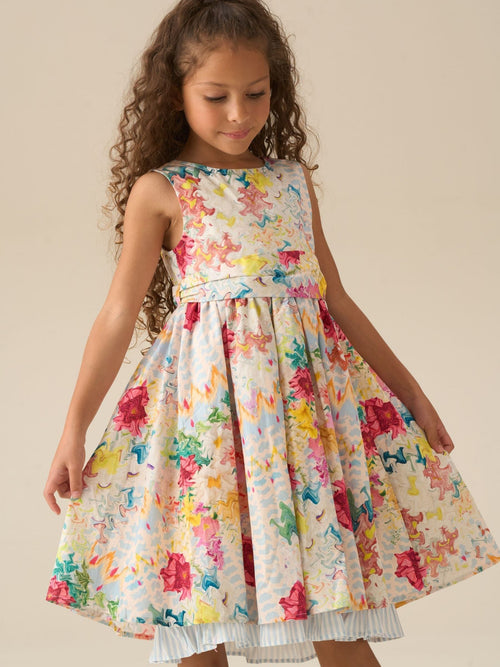Dsiney Kidz - Angel & Rocket Yellow Seren Print Stripe Sash Waist Dress image 1