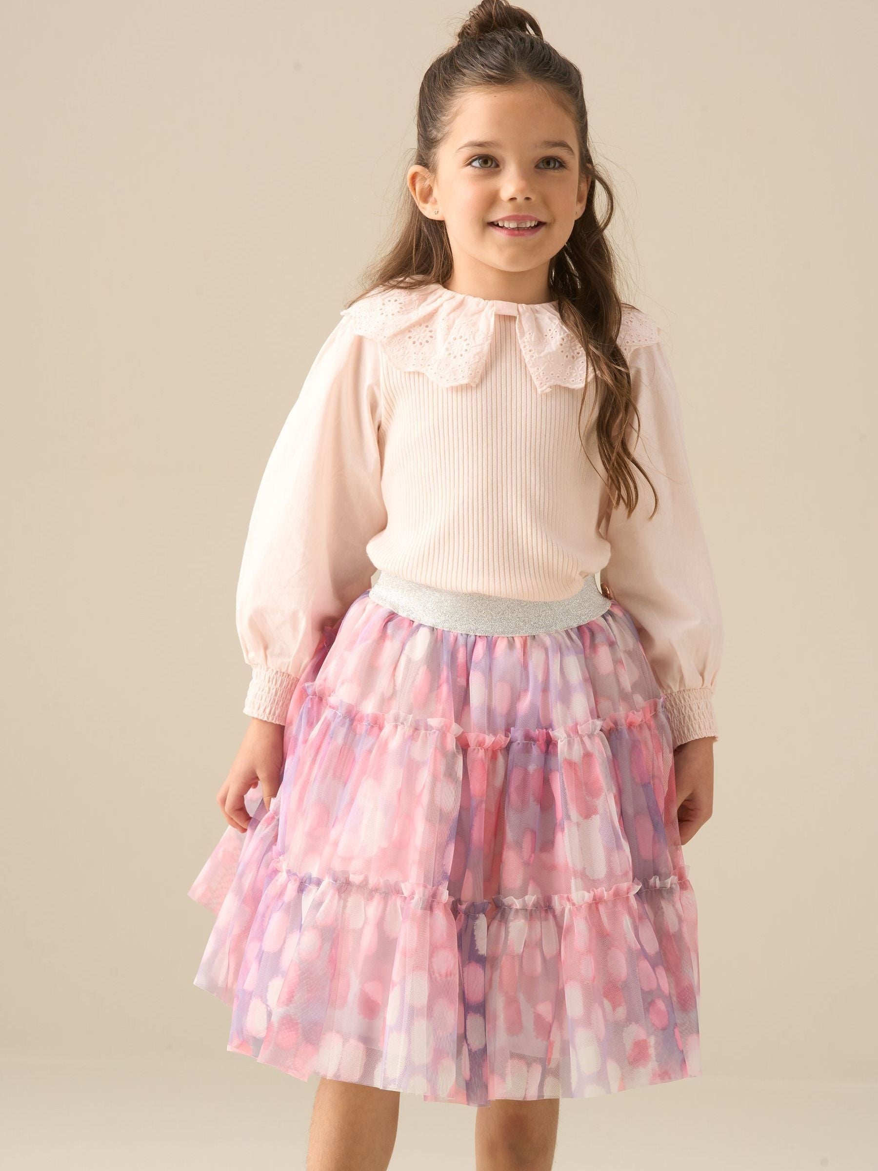 Dsiney Kidz - Angel & Rocket Pink Elise Bow Collar Long Sleeve Blouse image 3