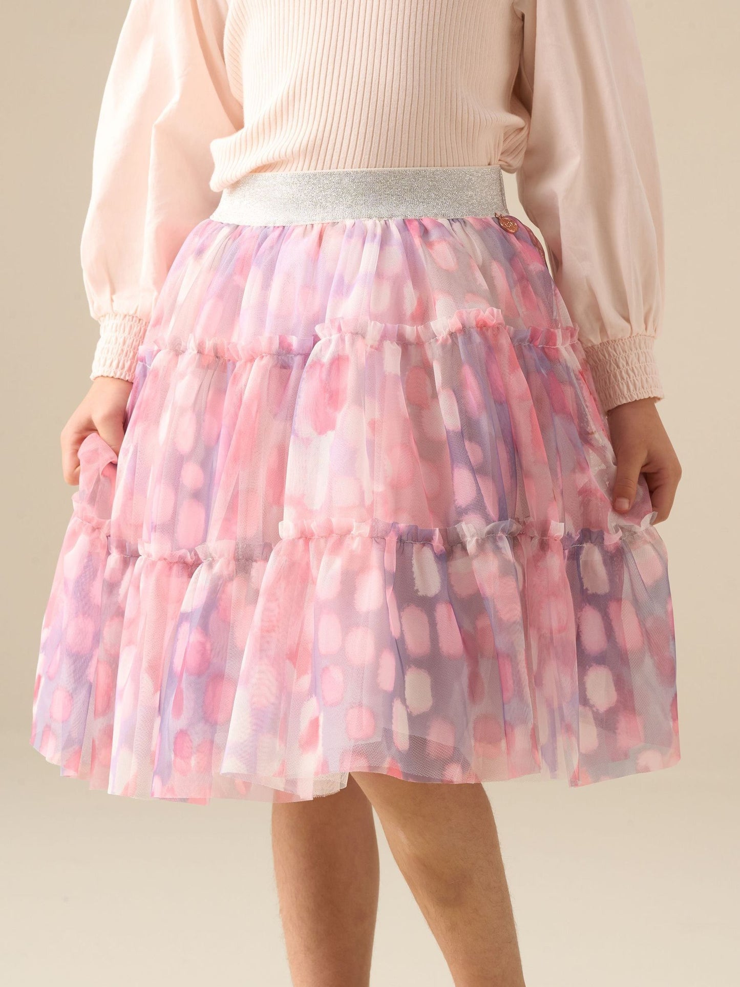 Dsiney Kidz - Angel & Rocket Pink Cara Printed Mesh Skirt image 1