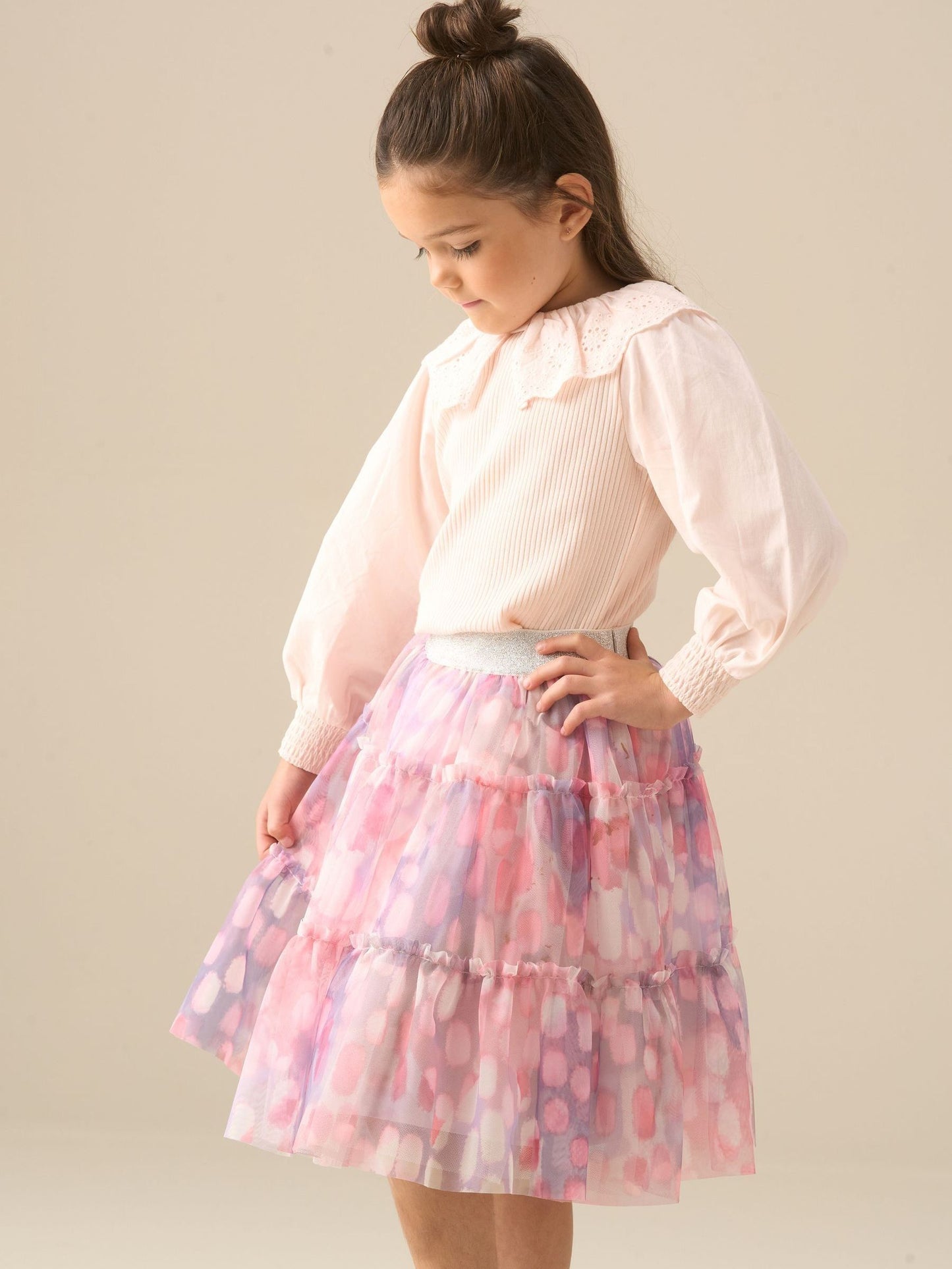 Dsiney Kidz - Angel & Rocket Pink Cara Printed Mesh Skirt image 2