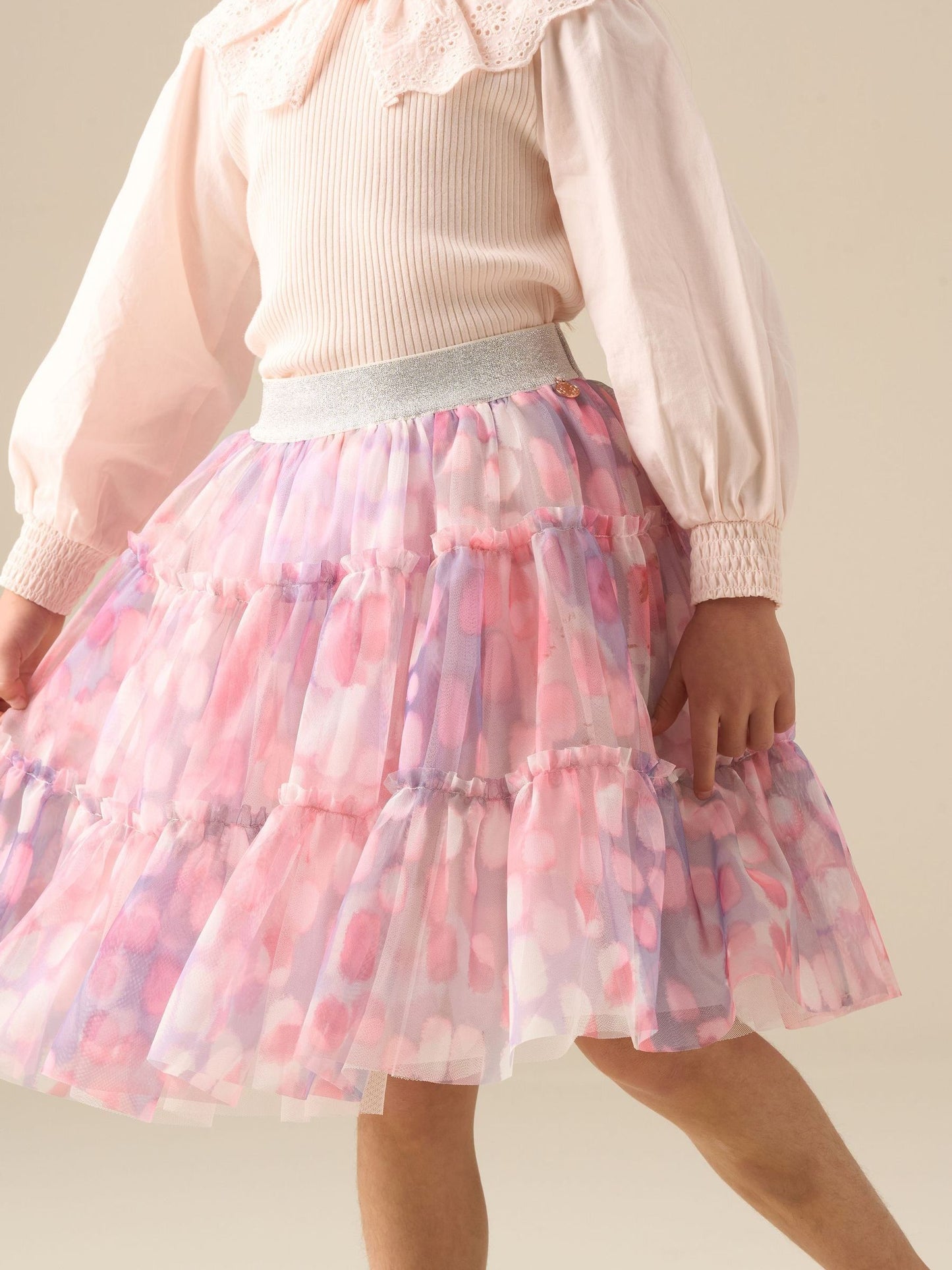 Dsiney Kidz - Angel & Rocket Pink Cara Printed Mesh Skirt image 5
