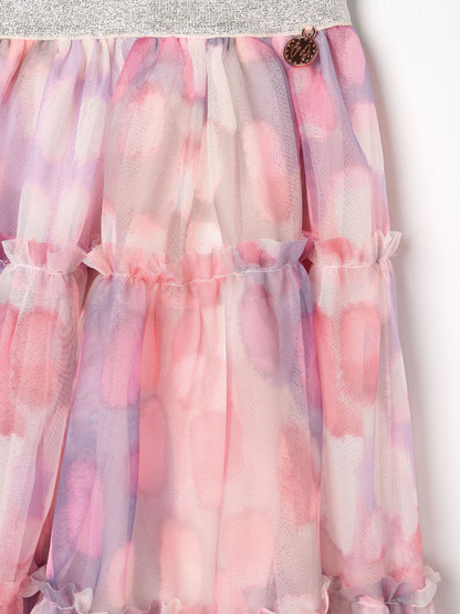 Dsiney Kidz - Angel & Rocket Pink Cara Printed Mesh Skirt image 7