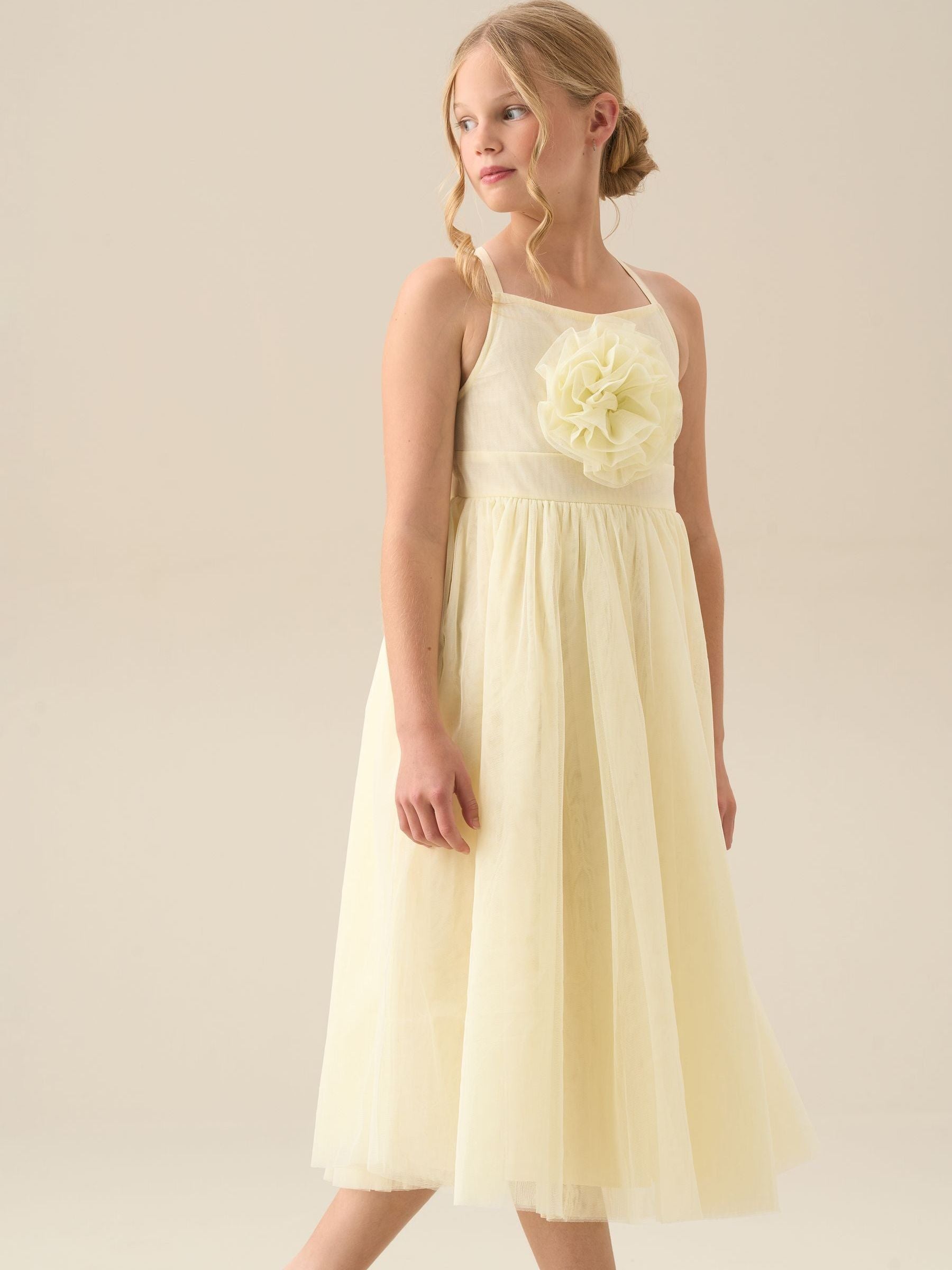 Angel & Rocket Yellow Lily Corsage Mesh Dress image 5