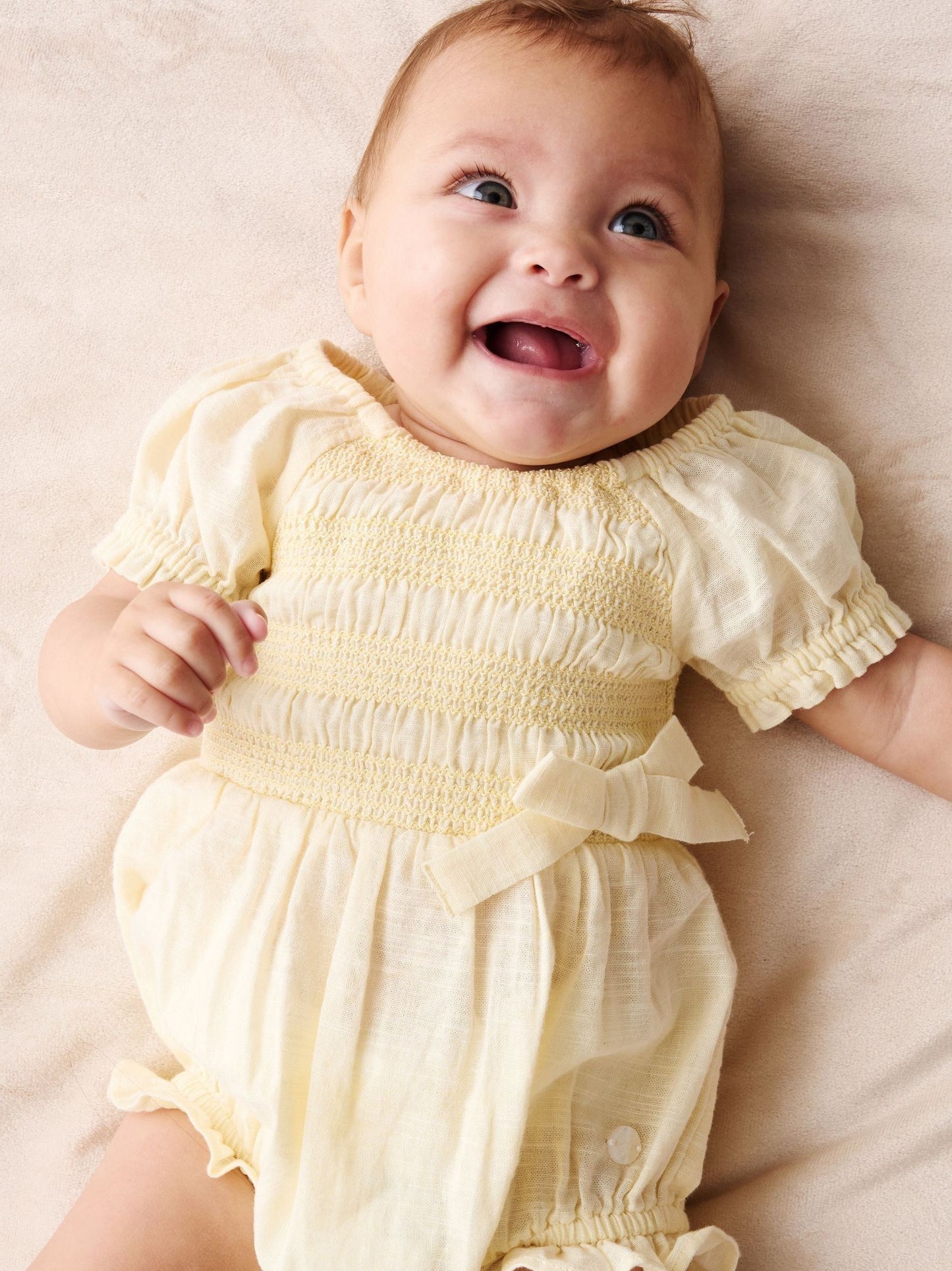 Angel & Rocket Yellow Etta Shirred Rompersuits image 3