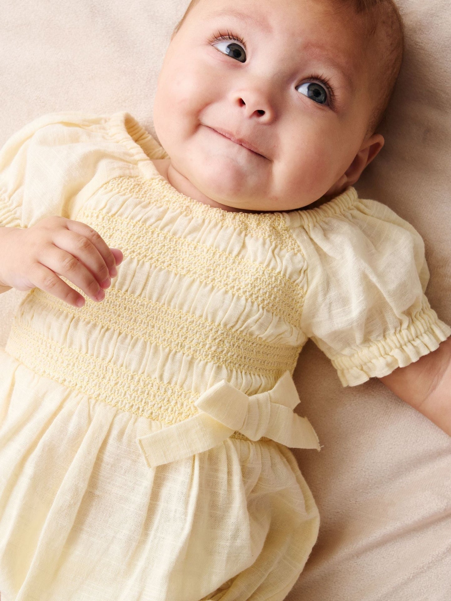 Angel & Rocket Yellow Etta Shirred Rompersuits image 4