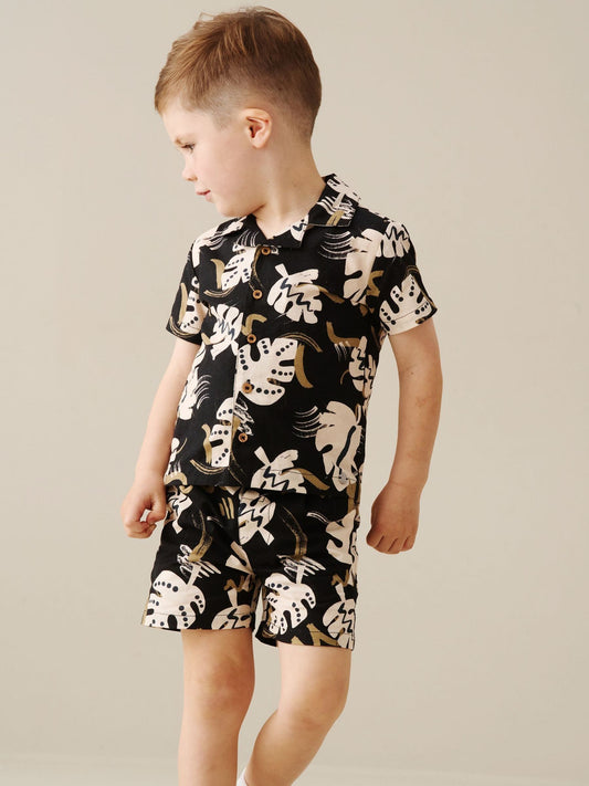 Angel & Rocket Black Finn Palm Leaf Shorts image 1