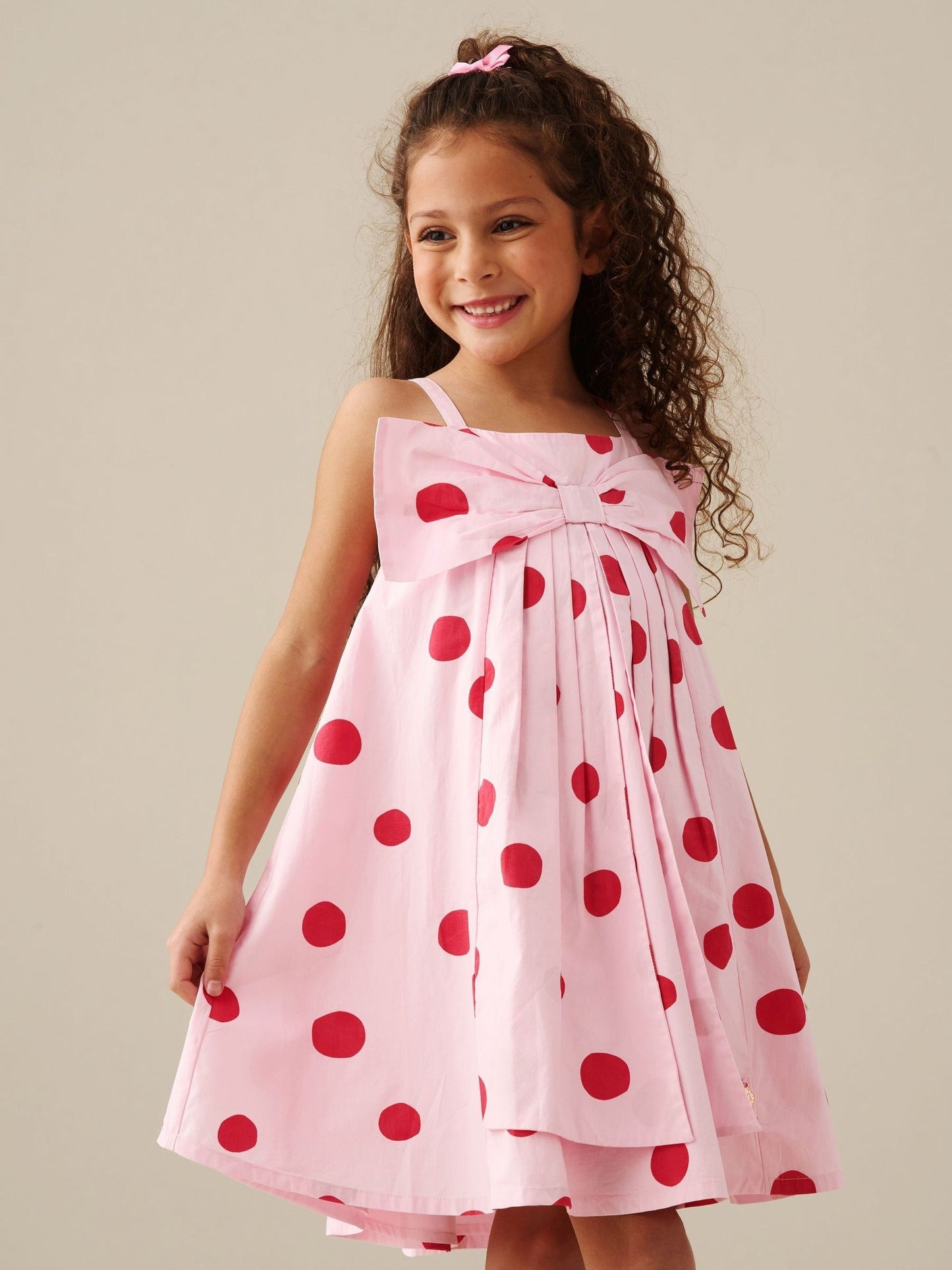 Angel & Rocket Pink Spot Bow Dress image 1