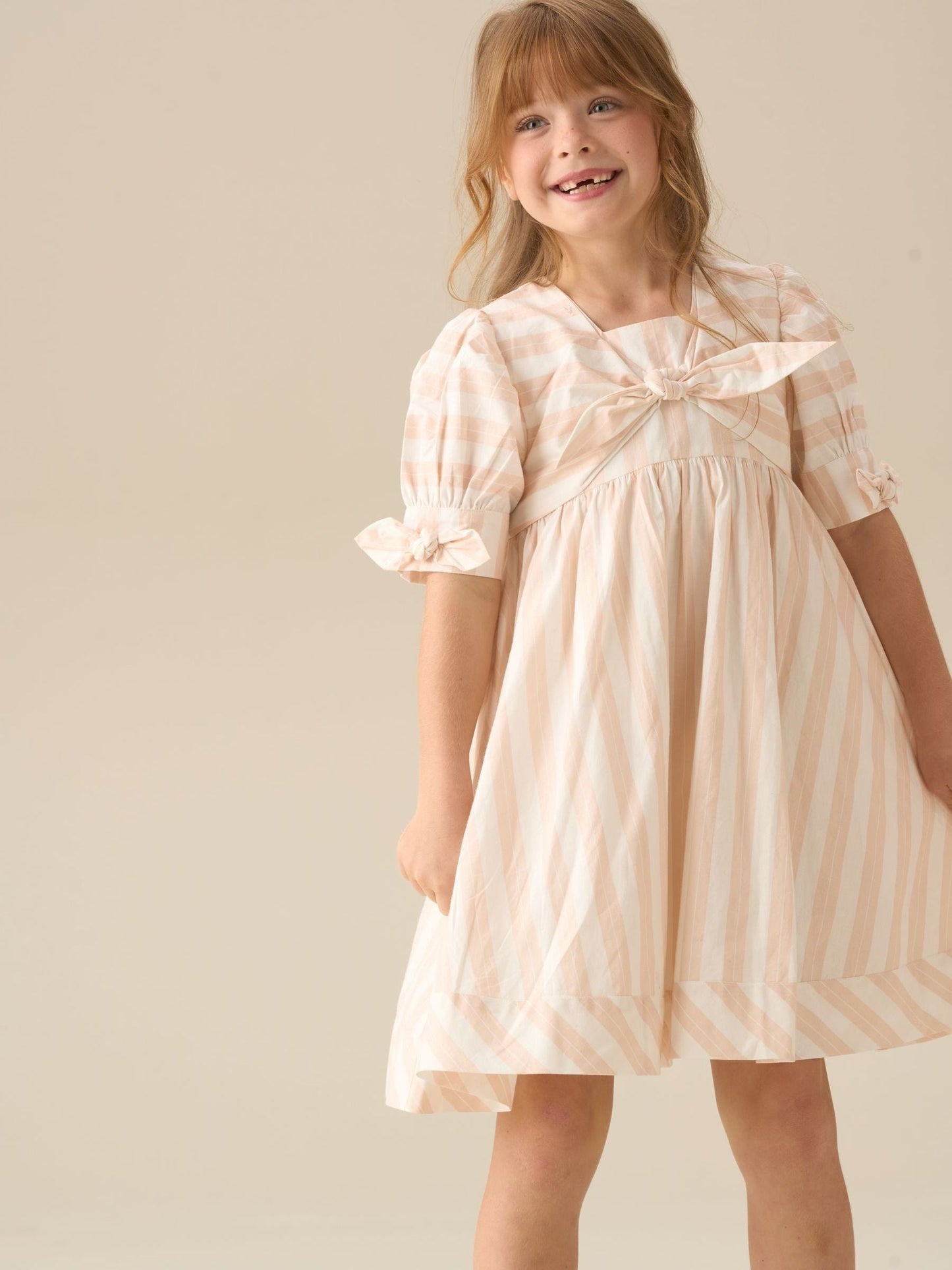 Angel & Rocket Pink Palma Stripe Tie Front Dress image 5