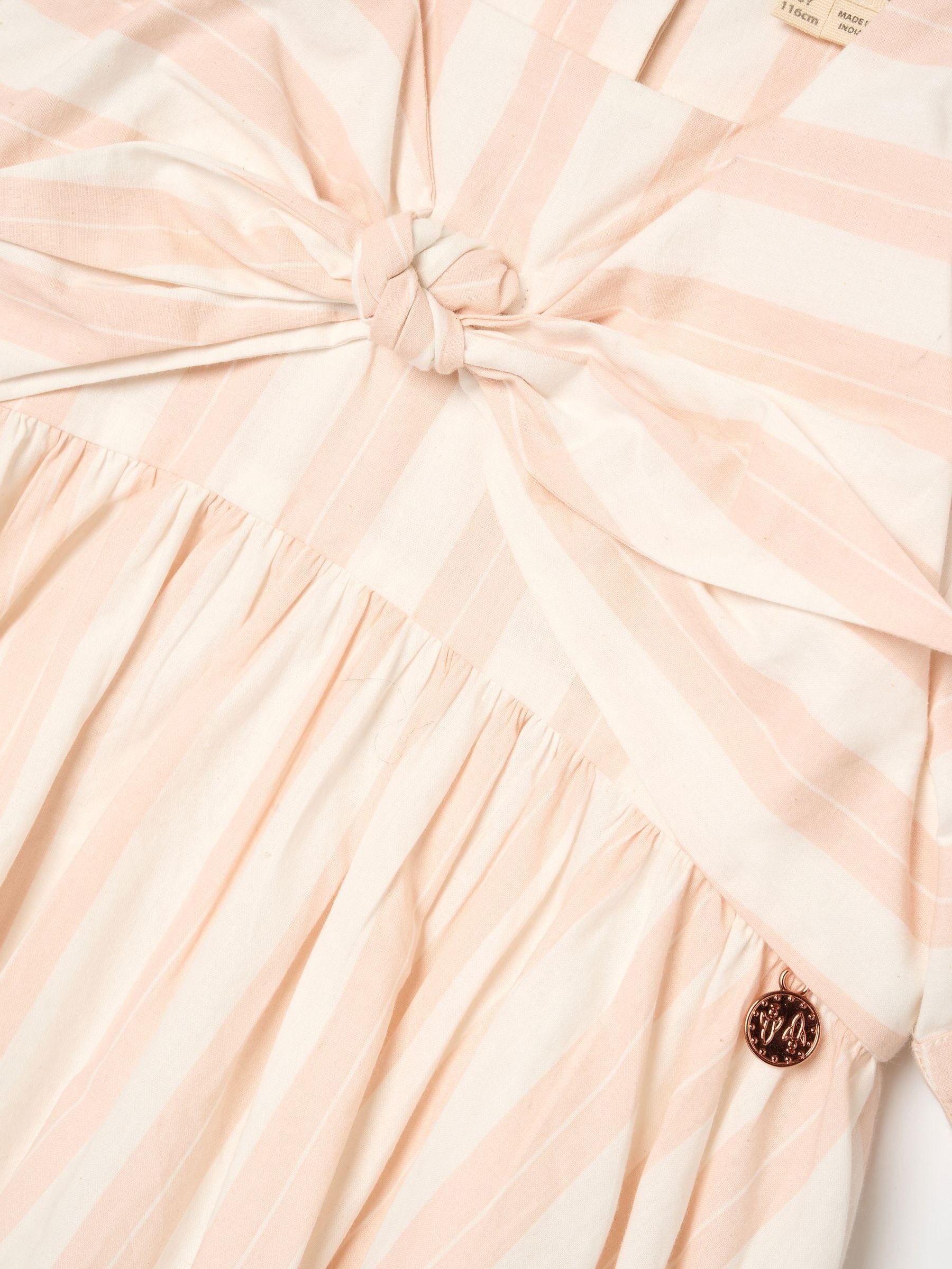 Angel & Rocket Pink Palma Stripe Tie Front Dress image 8
