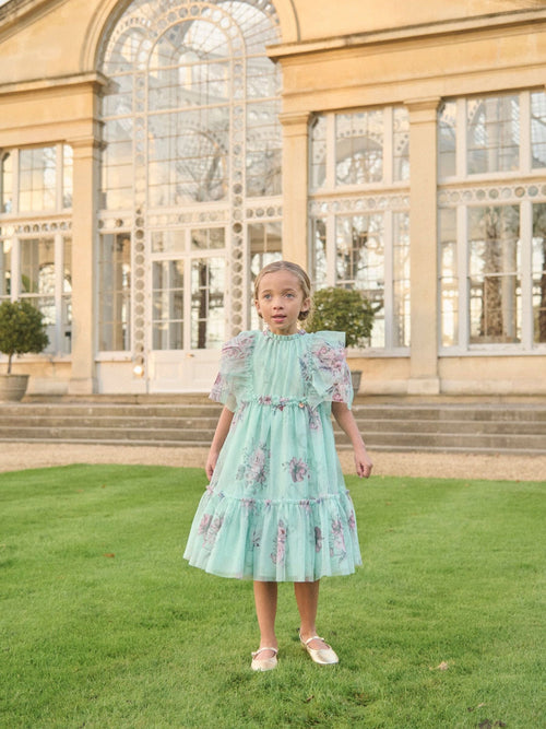 Dsiney Kidz - Angel & Rocket Green Rosa Floral Mesh Dress image 1