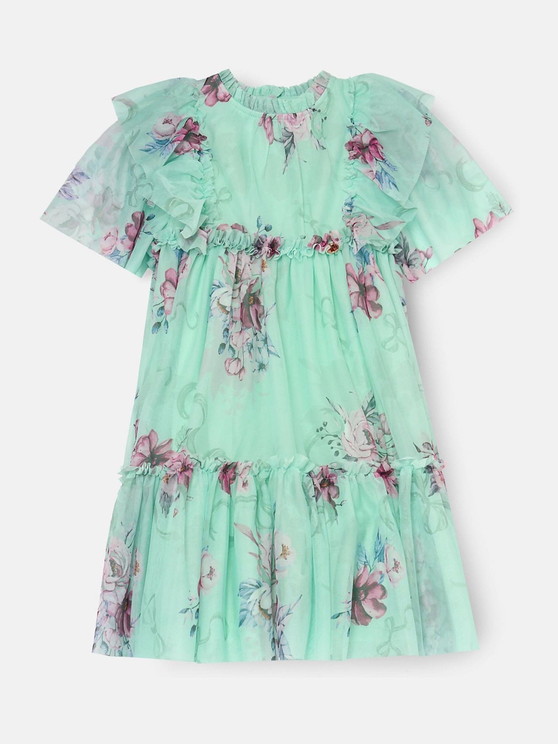 Angel & Rocket Green Rosa Floral Mesh Dress image 4
