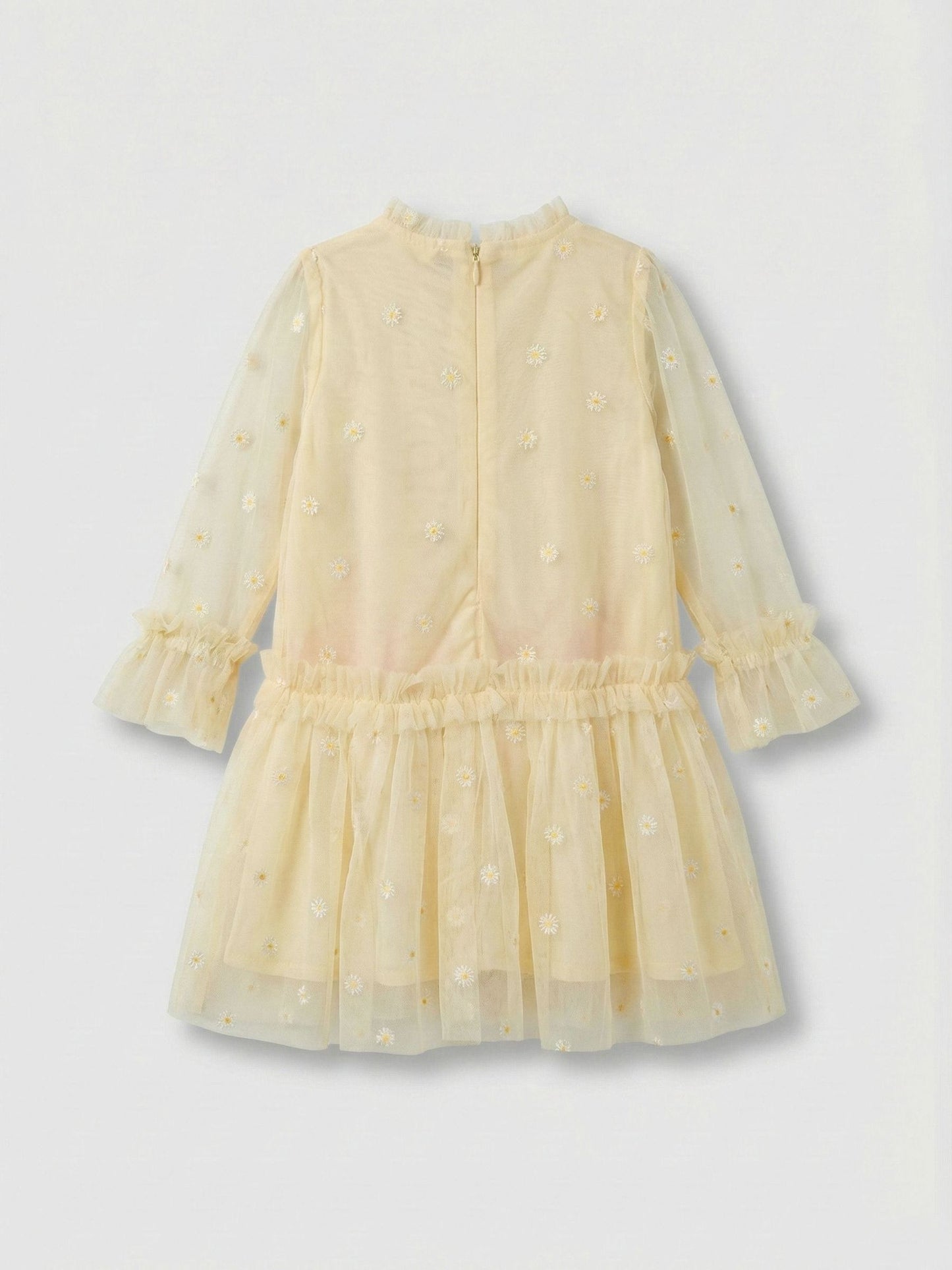 Angel & Rocket Yellow Neve Daisy Embroidered Mesh Dress image 2