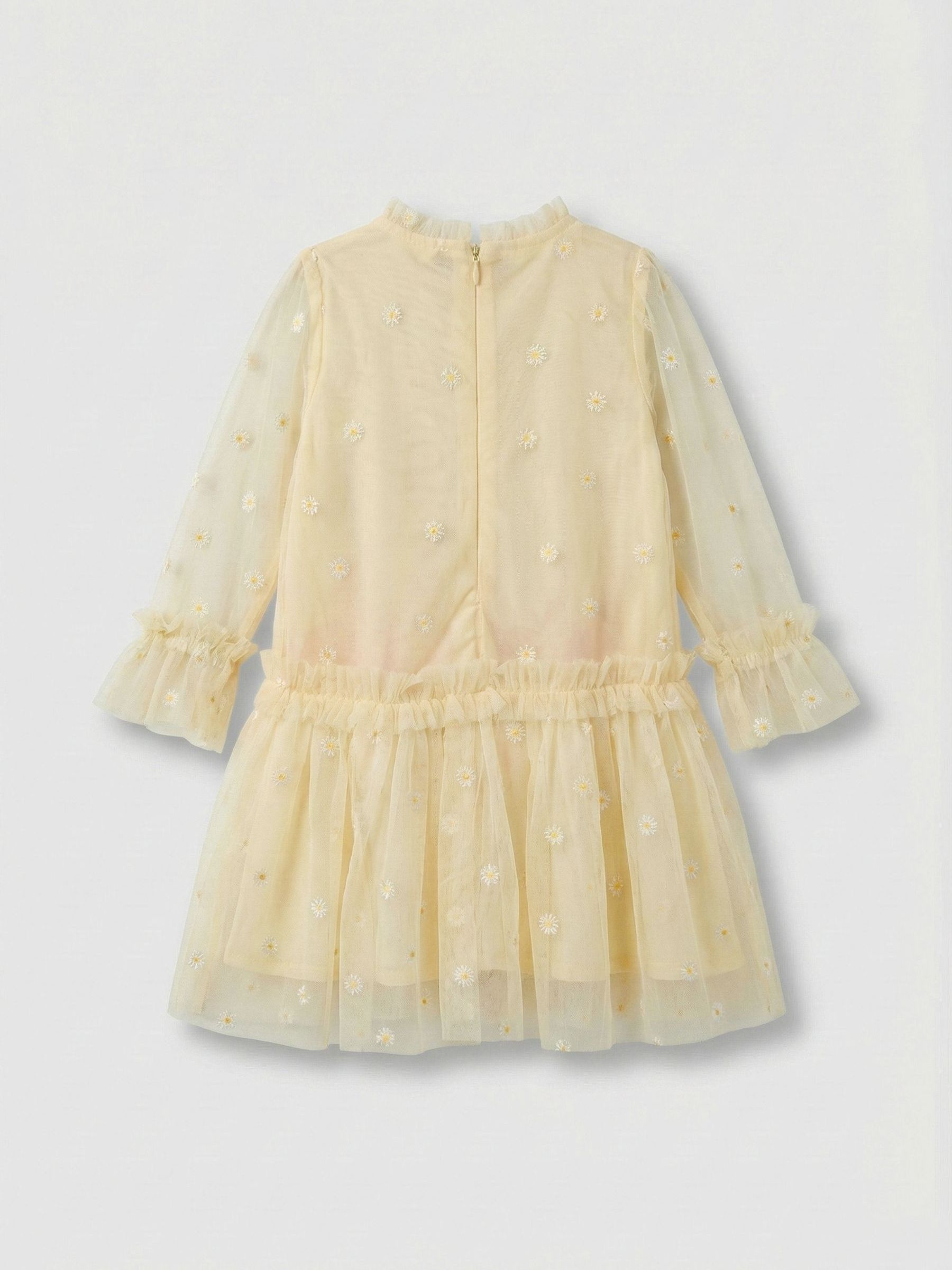 Angel & Rocket Yellow Neve Daisy Embroidered Mesh Dress image 2