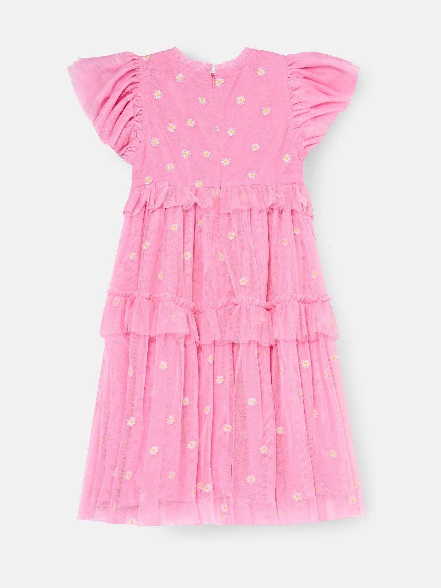 Angel & Rocket Pink Luisa Yellow Embroidered Mesh Dress image 7