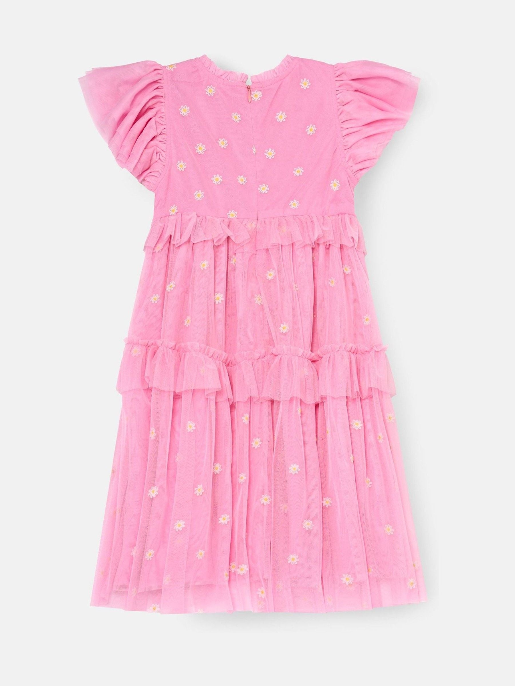 Angel & Rocket Pink Luisa Yellow Embroidered Mesh Dress image 7
