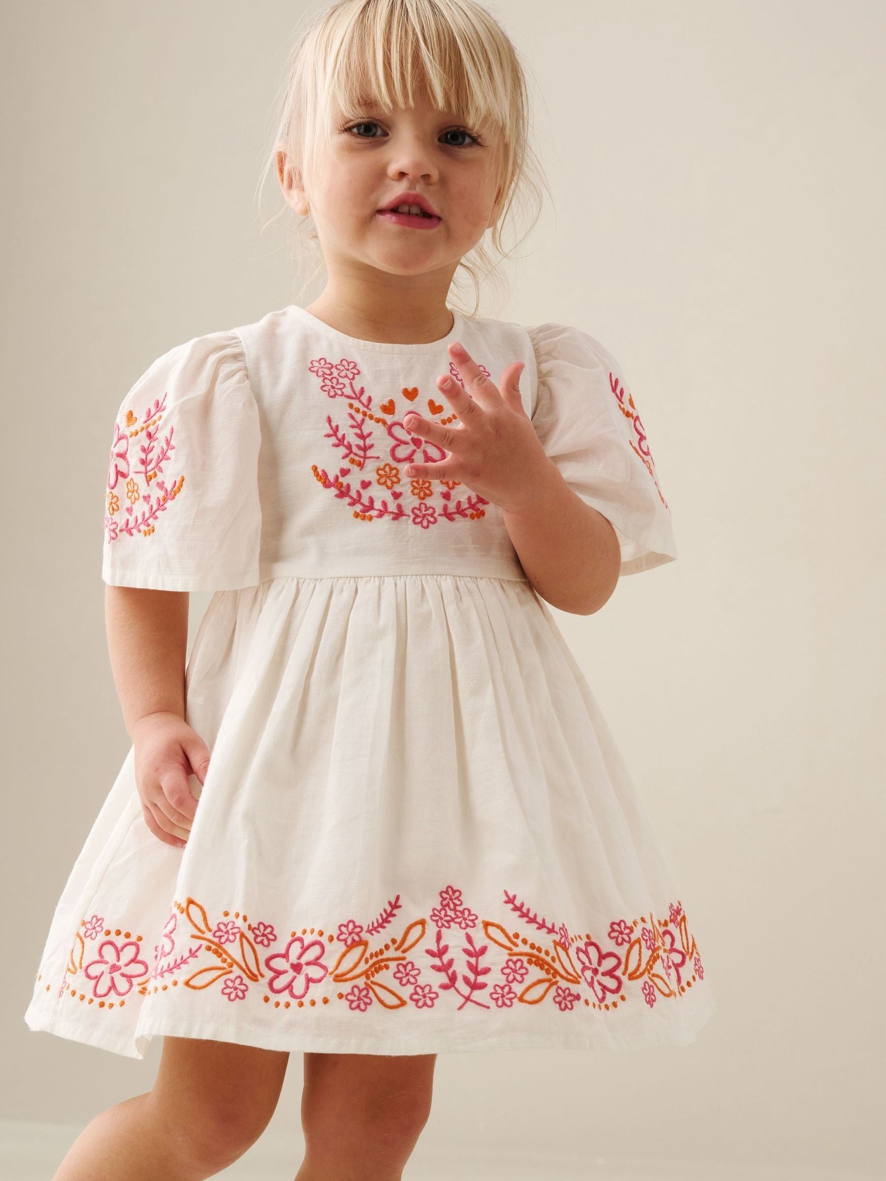 Angel & Rocket White Reyna Embroidered Swing Dress image 1