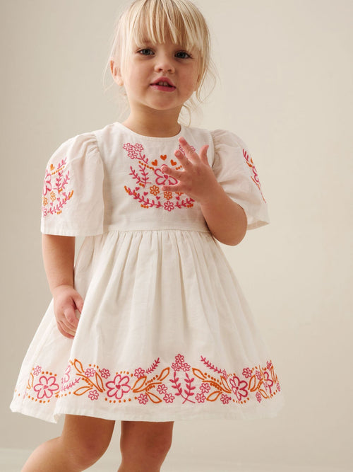 Angel & Rocket White Reyna Embroidered Swing Dress image 1
