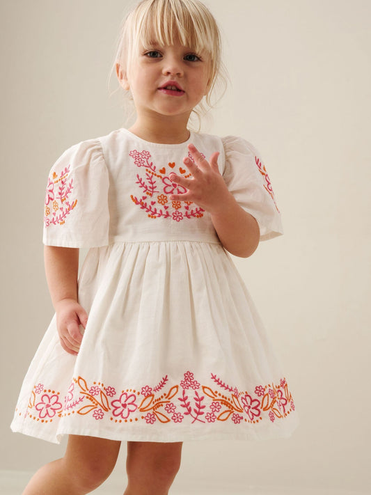 Angel & Rocket White Reyna Embroidered Swing Dress image 1