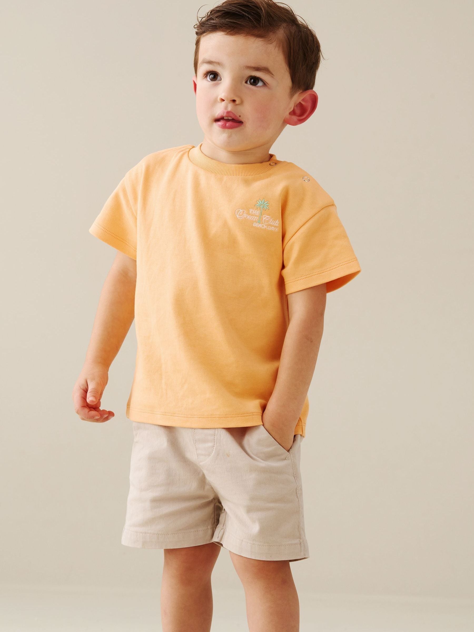 Angel & Rocket Orange Mini Crew Printed Yellow T-Shirt image 1