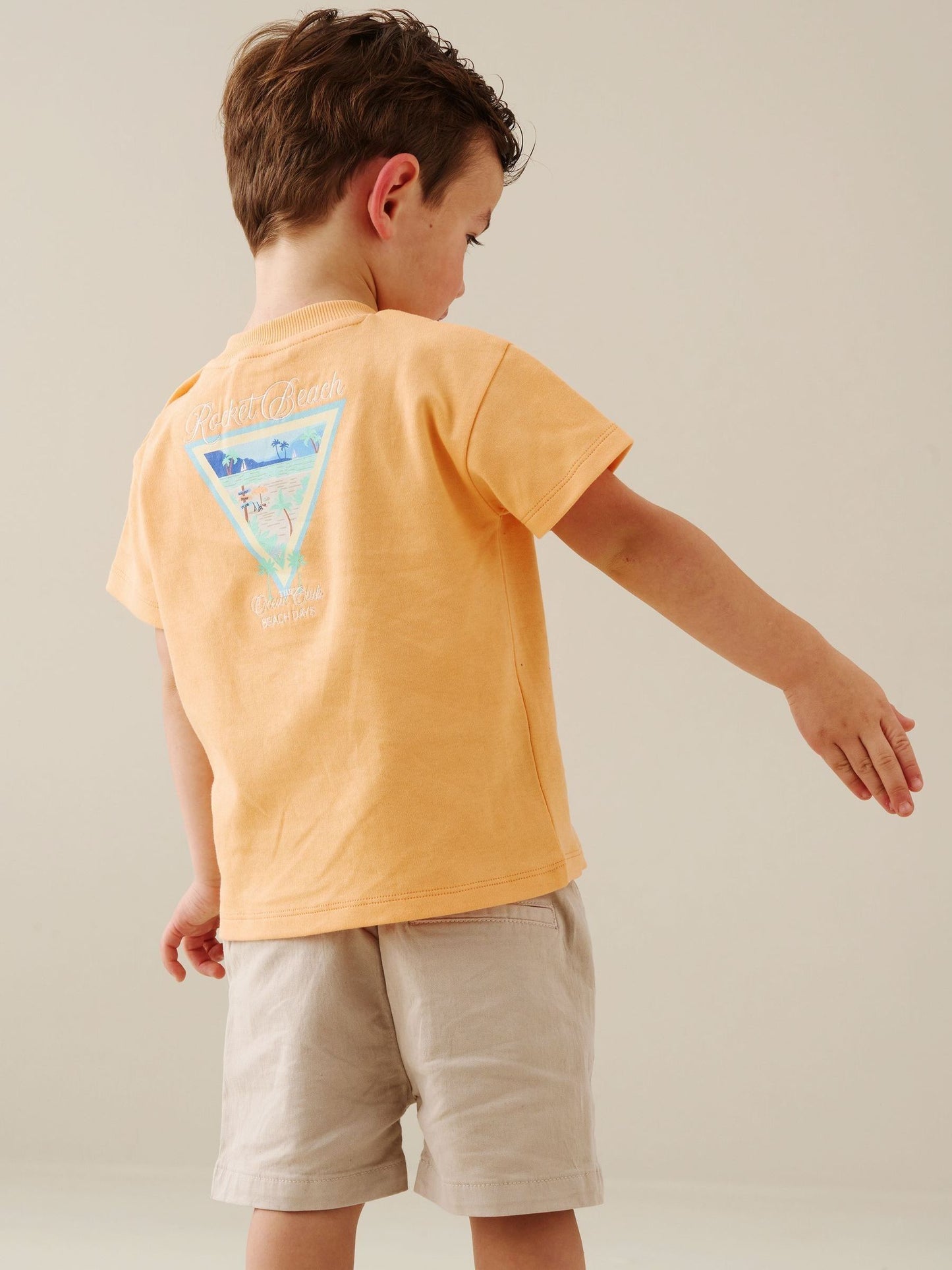 Angel & Rocket Orange Mini Crew Printed Yellow T-Shirt image 2
