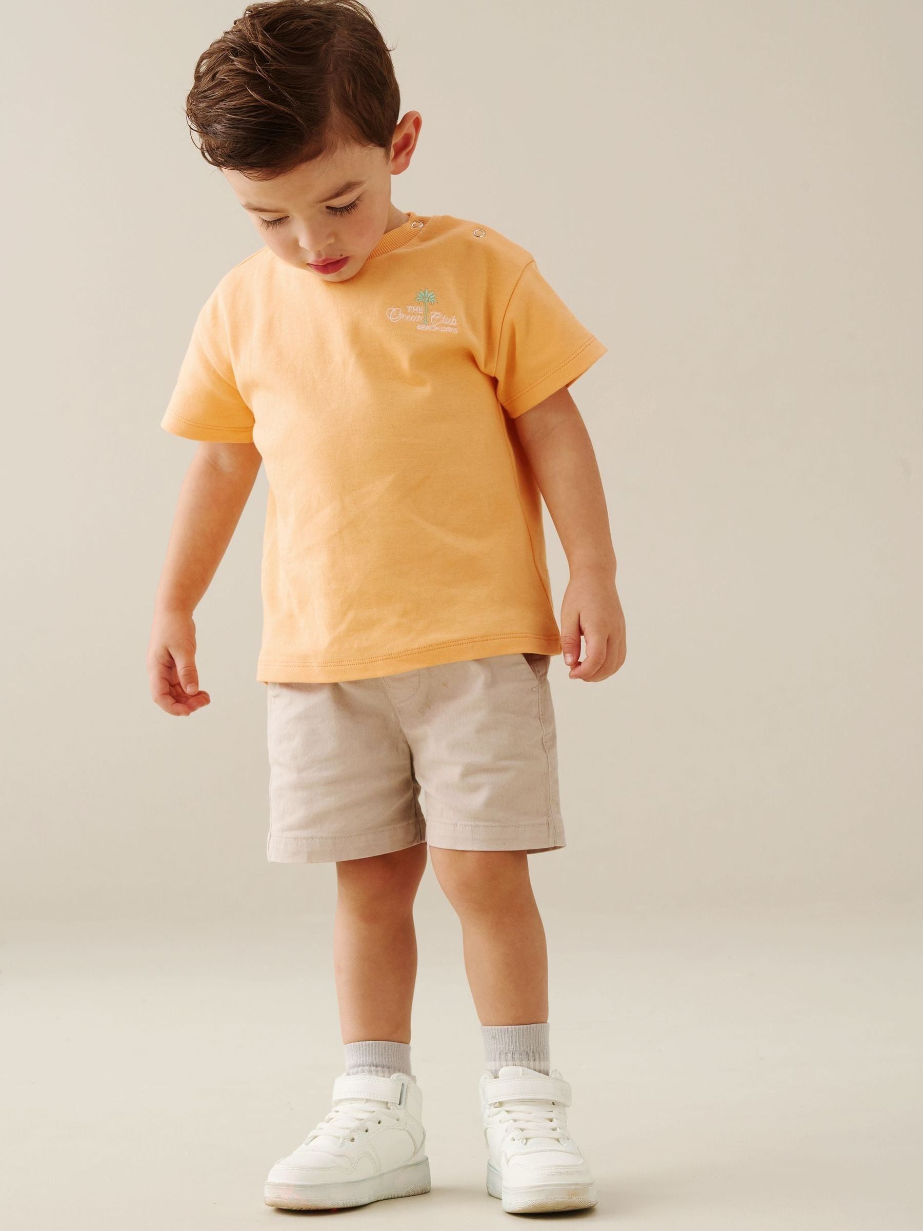 Angel & Rocket Orange Mini Crew Printed Yellow T-Shirt image 3