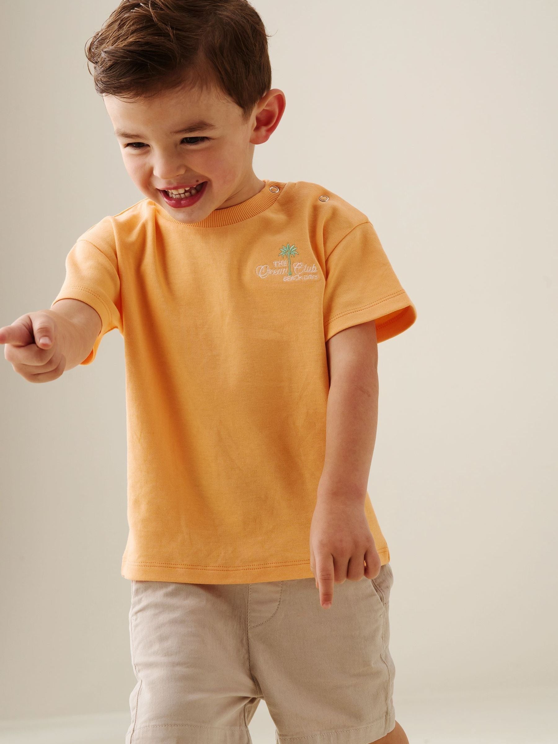 Angel & Rocket Orange Mini Crew Printed Yellow T-Shirt image 4