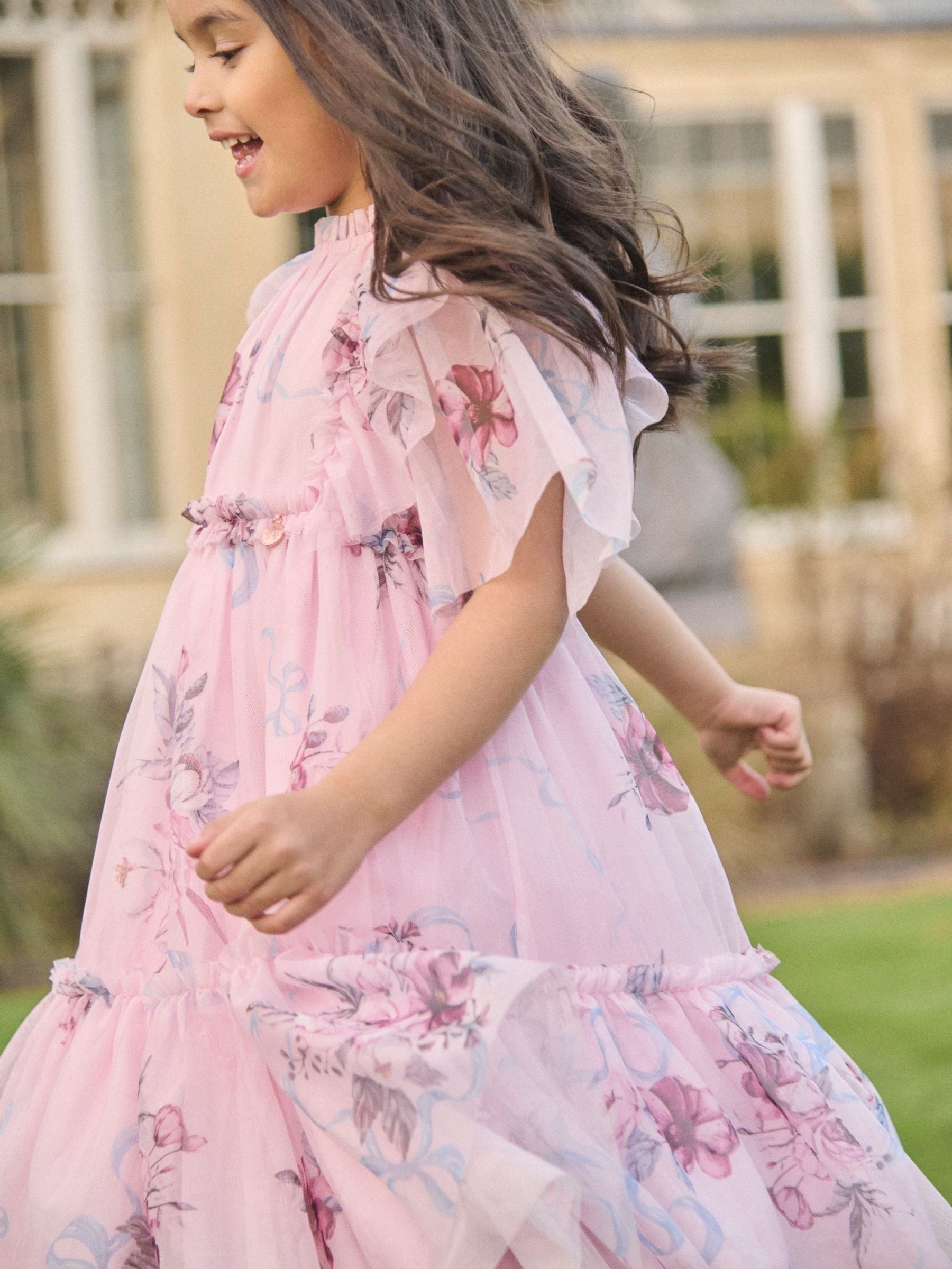 Angel & Rocket Pink Rosa Floral Mesh Dress image 2