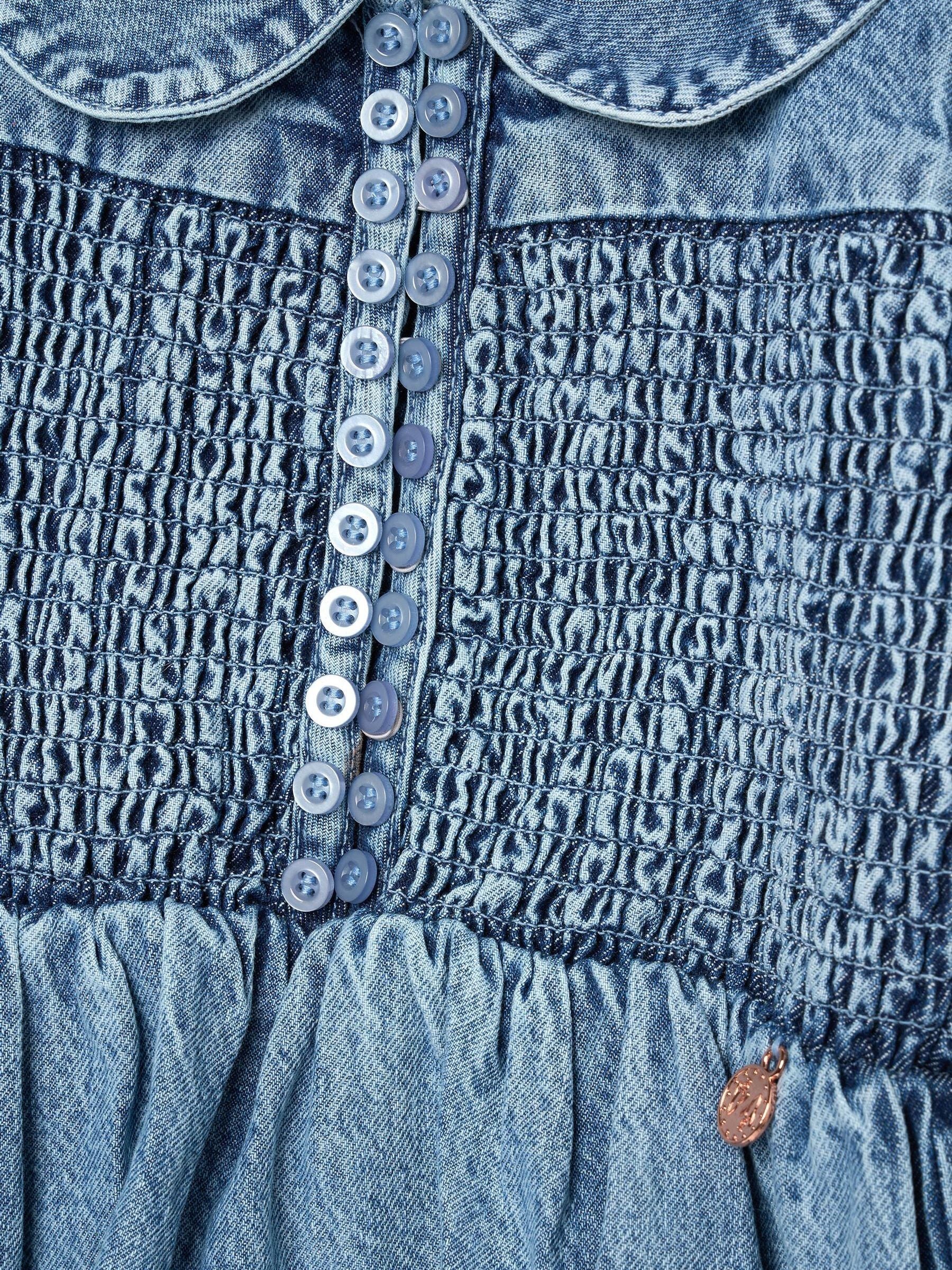 Dsiney Kidz - Angel & Rocket Blue Orla Blue Peter Pan Collar Shirred Denim Blouse image 7