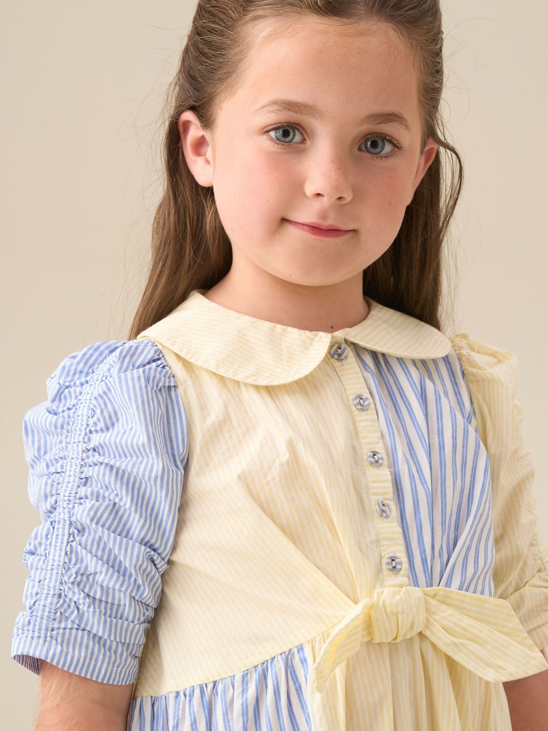 Angel & Rocket Blue Frankie Blue Mixed Stripe Shirt Dress image 2
