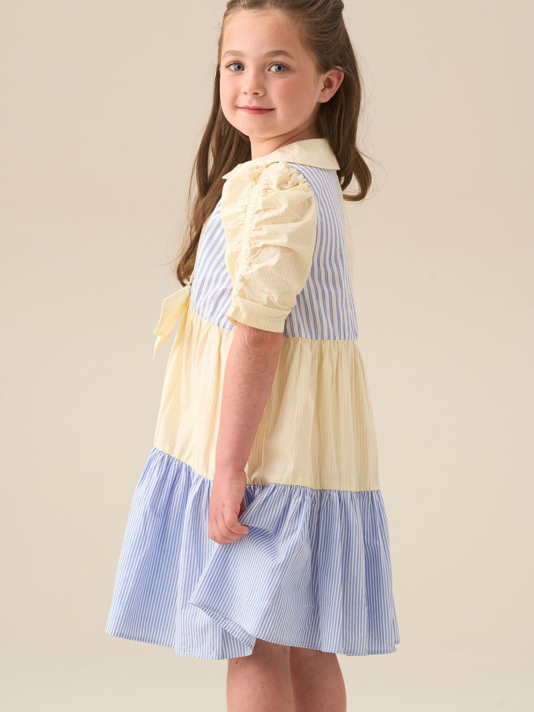 Angel & Rocket Blue Frankie Blue Mixed Stripe Shirt Dress image 3