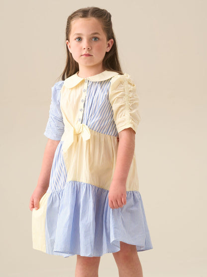 Angel & Rocket Blue Frankie Blue Mixed Stripe Shirt Dress image 4